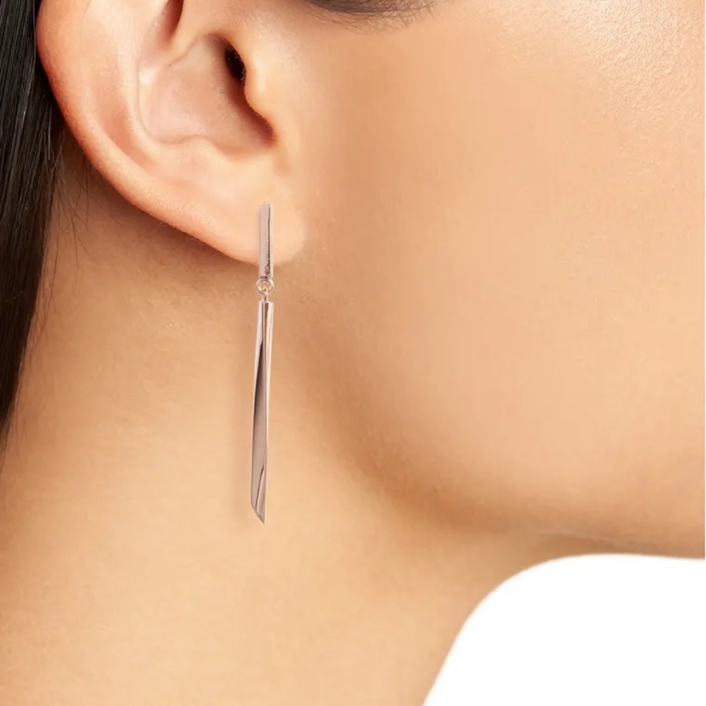 Argento Vivo Linear Drop Earrings NEW gold